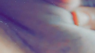 Lonely blonde with big boobs fucks herself