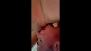 Fuck in the kitchen, spank her with a whip, hair pulling and pussy eating closeup