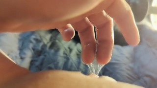 HD CLOSEUP POV - Cum Covered Fingers Dripping Wet