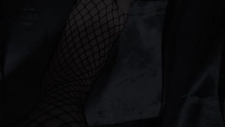 I cum on a whore's stockings in the bathroom of the club