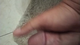 Quick masturbation with explosive cumshot