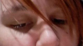 Watch me suck my huge tit