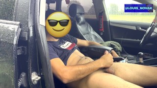 Beating my meat hard in the car and cumming a lot!