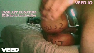 FOOT BALL BOOTY BIG ASS TATTOO EBONY BROWN BUTT