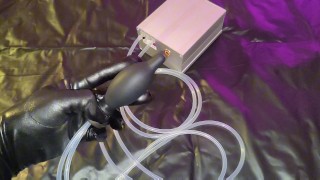 Halloween bloody enema from my new enema machine with inflatable nozzle