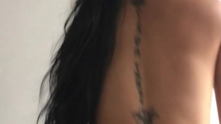 Skinny girl moves her ass on my cock until I cum