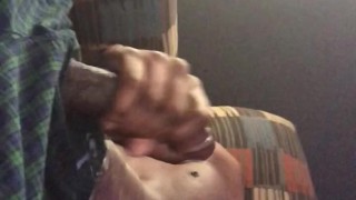 STROKING MY BBC CUMSHOT ALL OVER MY FACE HORNY AF