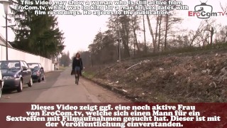 Deutsche alte Hausfrau angesprochen auf der Straße zum Sex Casting