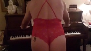 Small Dick Daddy in Red lingerie