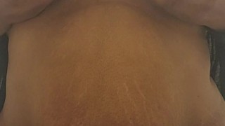 Ebony BBW rubbing on herself at work and trying not to get caught!