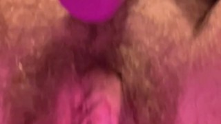 Slut pushes out cum Intense multiple shaking orgasms