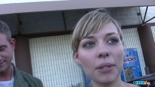 Naughty slut fucking with a stranger in the public bathroom