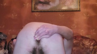 Insert a glue stick in the anal and masturbating