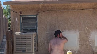 Public dildo riding in my back yard