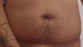 Chubby bear jerks off until he cums