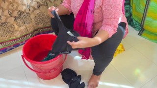 Egypt Hot Stepmom With Huge Boobs & Ass Washing Clothes In Stepsons Bathroom & She Want Anal Fuck