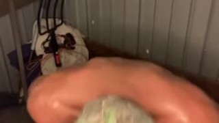 Farmer shows off body and long dick