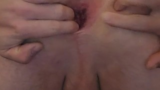 Gaping my asshole with two plugs