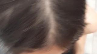 Cheating husband with big dick cums on cute neighbors face