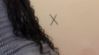 sexy slim ebony rubbing pussy on pillow and cums so hard finishing with vibrato