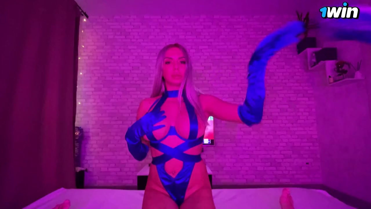 Neon model girl sucking, fucking and getting creampied by her photographer