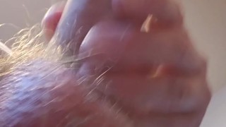Just wanking my hairy uncut cock through the zip of my jeans.