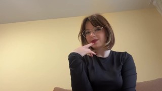 Sexy brunette strokes her beautiful body