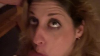 sexy milf sucks husbands big cock until he cums