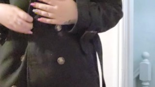 Cheating wife wears only a coat to visit fuck buddy