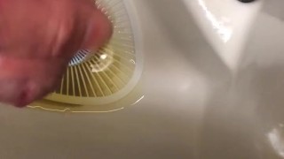 I wanted to cum for you at this urinal after pissing but I had to stop when someone walked in