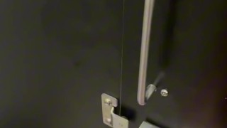 Horny Gym Slut Sneaks into Public Bathroom to Finger Herself