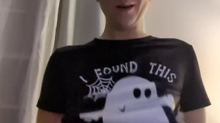 Horny milf tells you how to jerk off while masturbating