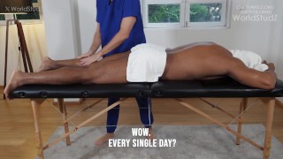 Amateur Bodybuilder Zyz is Getting Harder and Harder During Regulal Massage [WorldStudZ]