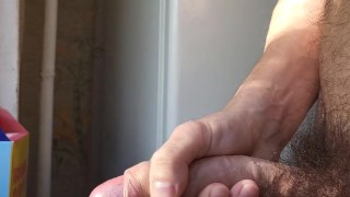 A guy with a big dick and a nice body jerking off