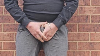 Jerking off at the side of the house