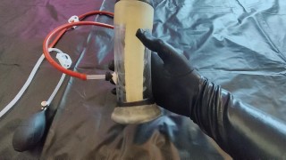 My new fuck machine destroying my tight ass with inflatable butt plug