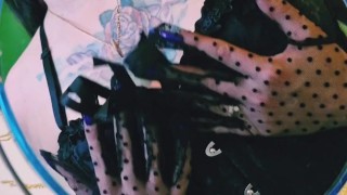 Sexy witch and her magic mirror.