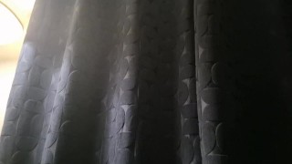 Sissy Booty Shaking in Borrowed Black Panties Under Dressimg Gown