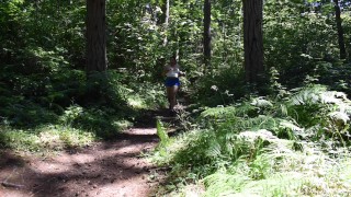 Got horny for bull cock while jogging in woods