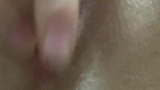 close-up zoomed virgin tight pussy fingering