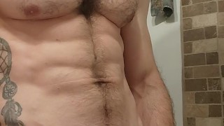 Muscular big dick masturbation