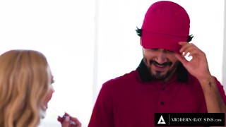 MODERN-DAY SINS - Petite Tutor Emma Starletto Gets RAW FREE USED By Delivery Guy During Cram Session