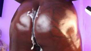 Ebony slut Creamy ass spread