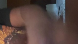 Bored Teenage ebony girl with locs strips naked preparing to masturbate