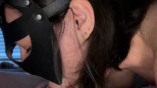 College girl takes cock deep in the 69 position to get a throatpie