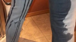 Sunday Morning Pissing In Her Tight Denim Jeans