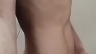 Boy fuck himself with a dildo in a chastity belt