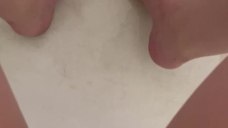 Babe pees in the tub and plays with feet