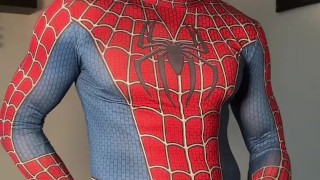 Horny spiderman with big dick