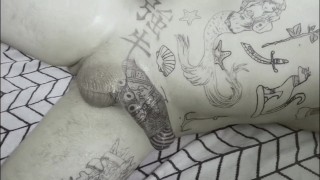 Post shower play with super thick girthy cock